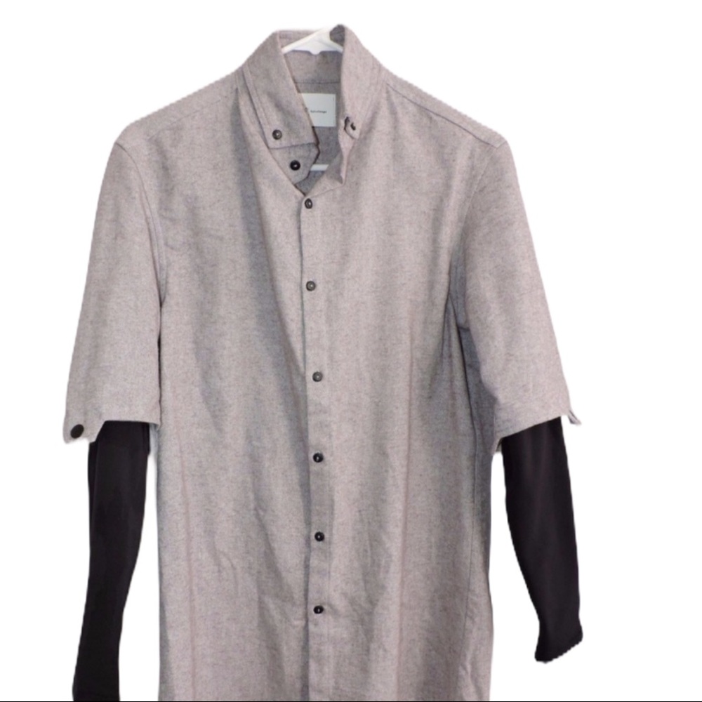 Native Danger Button Down Gray Shirt Small